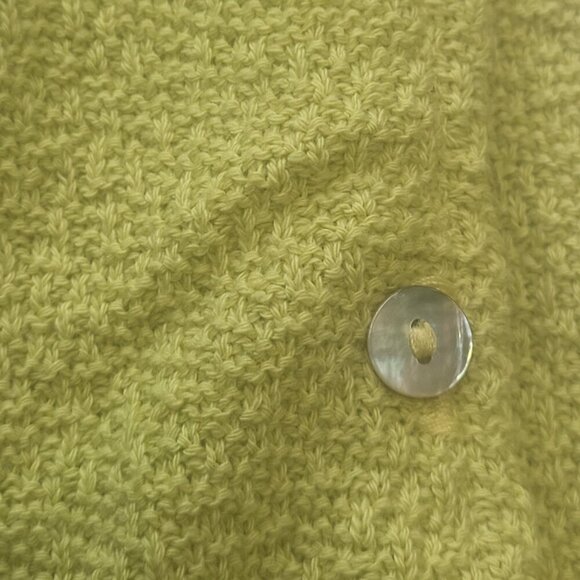 Cotton Cardigan Yellow Jacket Chartreuse Lime Green Sweater - Size L - NEW - Picture 15 of 16